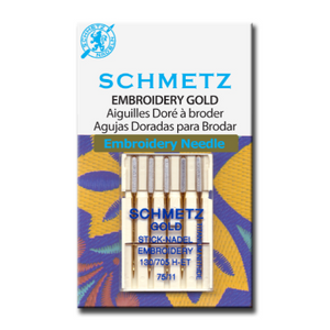 Schmetz Gold Titanium Embroidery Needles – Carded